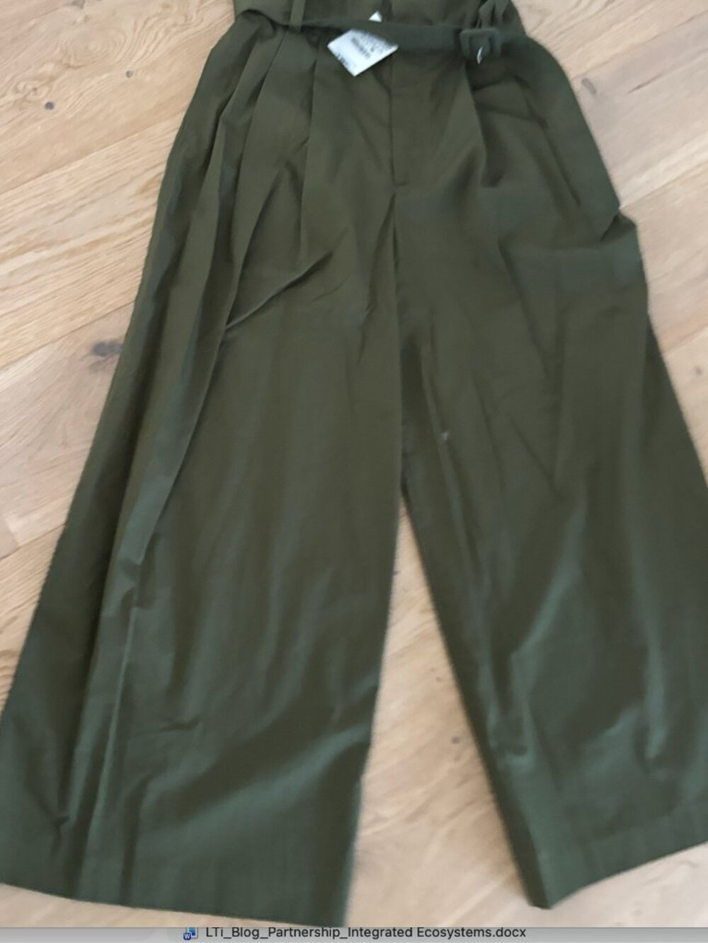 ZARA NWT Women's Wide Leg High Waisted Pleated Pant with Belt SIze XL